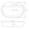 Lavabo Forma Oval 60x40x12 Cm Cerámica Blanca Diseño Ml