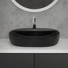 Lavabo Forma Ovalada 60x40x12 Cm Cerámica Negra Ml-design