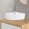 Lavabo Forma Cuadrada 46x33x13 Cm Cerámica Blanca Diseño Ml