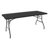 Mesa De Camping Plegable 180x74 Cm Plástico Negro Ml-design