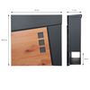 Buzón 37x36,5x11 Cm Antracita/madera Acero Ml-design