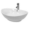 Lavabo Ovalado Cerámica 590 X 390 X 200 Mm Blanco Ecd Germany