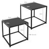 Mesa Auxiliar Set De 2 Metal Negro Mate Ml Design