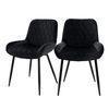 Set 2x Sillas De Comedor Negro Estilo Retro Asiento Tapizado Ml-design