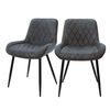 2x Sillas De Comedor Antracita Estilo Retro Asiento Tapizado Ml-design