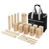 Juego Tradicional Kubb Xxl Con 21 Elementos De Madera Maciza Joyz