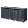 Caja De Basura Para 4 Cubos 240l 264x80x116,3 Cm Acero Antracita Ml-design