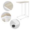 Mesa Auxiliar Roble 45 X 25 X 64 Cm Blanco De Metal Ml-design