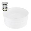 Lavabo Incl. Desagüe Sin Rebosadero Ø 41x18 Cm Cerámica Blanca Ml-design