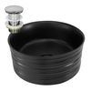 Conjunto Lavabo Incl. Desagüe Sin Rebosadero Ø 41x18 Cm Cerámica Negra Ml-design