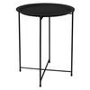 Mesa Auxiliar Redonda Ø 46x51 Cm Metal Negro Con Bandeja Ml-design