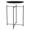 Mesa Auxiliar Redonda Ø 46x51 Cm Metal Negro Con Bandeja Ml-design