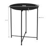 Mesa Auxiliar Redonda Ø 46x51 Cm Metal Negro Con Bandeja Ml-design