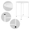 Mesa Auxiliar Redonda Ø 46x51 Cm Metal Blanco Con Bandeja Ml-design