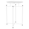 Mesa Auxiliar Redonda Ø 46x51 Cm Metal Blanco Con Bandeja Ml-design