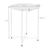 Mesa Auxiliar Redonda Ø 46x51 Cm Metal Blanco Con Bandeja Ml-design