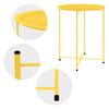 Mesa Auxiliar Redonda Ø 46x51 Cm Metal Amarillo Con Bandeja Ml-design