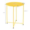 Mesa Auxiliar Redonda Ø 46x51 Cm Metal Amarillo Con Bandeja Ml-design