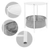 Mesa Auxiliar Ø46x51 Cm Metal Blanco Bandeja Y Cesta De Tela Ml-design