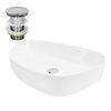 Lavabo Incl. Desagüe Sin Rebosadero 55x42x14 Cm Cerámica Blanca Ml-design