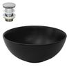 Lavabo Incl. Desagüe Sin Rebosadero Ø 32x13,5 Cm Cerámica Negra Ml-design