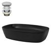 Lavabo Incl. Desagüe Sin Rebosadero 60,5x38,5x14 Cm Cerámica Negra Ml-design