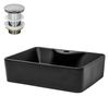 Lavabo Rectangular 49x36,5x14 Cm Negro De Cer?mica Mate Ml-design