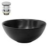 Lavabo Incl. Desagüe Sin Rebosadero Ø 28x15 Cm Cerámica Negra Ml-design