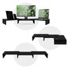 Soporte Para Monitor Doble 110x27x10,5 Cm Negra Madera Ml-design