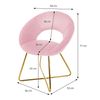 Silla De Comedor Rosa 64x53x77 Cm Con Patas De Metal Ml-design