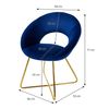 Silla De Comedor Azul 64x53x77 Cm Con Patas De Metal Ml-design