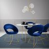 Silla De Comedor Azul 64x53x77 Cm Con Patas De Metal Ml-design