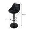 Taburete De Bar Juego De 2 Regulable En Altura 62-82cm Negro Ml-design