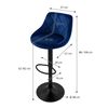 Taburete De Bar Juego De 2 Regulable En Altura 62-82cm Azul Ml-design