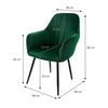 2 X Sillas De Comedor Con Funda Y Patas De Metal Verde Ml-design