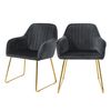 2 X Sillas De Comedor Con Patas De Metal, Gris Ml-design