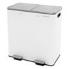 Cubo De Basura 2 X 30 Litros De Capacidad Blanco Ml-design