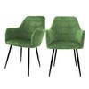 Sillas De Comedor Verde Metal Con Respaldo Y Apoyabrazos Ml-design