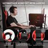 Sillón De Masaje Negro/rojo Gaming Cuero Pu Ml Design
