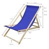 2x Silla De Playa Plegable Madera Tumbona Azul Oscuro