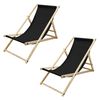 Set 2x Silla De Playa Madera De Pino 3 Posiciones Ecd Germany