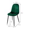 Juego 4 Sillas De Comedor Con Patas De Metal, Verde Oscuro Ml-design