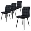 Juego De 4 Sillas De Comedor Con Patas De Metal, Negro Ml-design