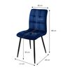 Juego De 4 Sillas De Comedor Con Patas De Metal, Azul Oscuro Ml-design