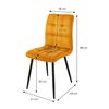 Juego De 4 Sillas De Comedor Con Patas De Metal, Amarillo Ml-design