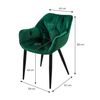 2 X Sillas De Comedor Con Patas De Metal, Verde Oscuro Ml-design