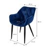 2 X Sillas De Comedor Con Patas De Metal, Azul Oscuro Ml-design