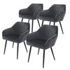 Set 4x Sillas De Comedor Estilo Moderno Asiento Antracita Ml-design