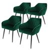 Set 4x Sillas De Comedor Verde Oscuro Estilo Ml-design