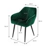 Set 4x Sillas De Comedor Verde Oscuro Estilo Ml-design